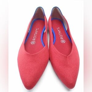 Rothy’s women’s size 8.5 red the point flats brand new with bent box